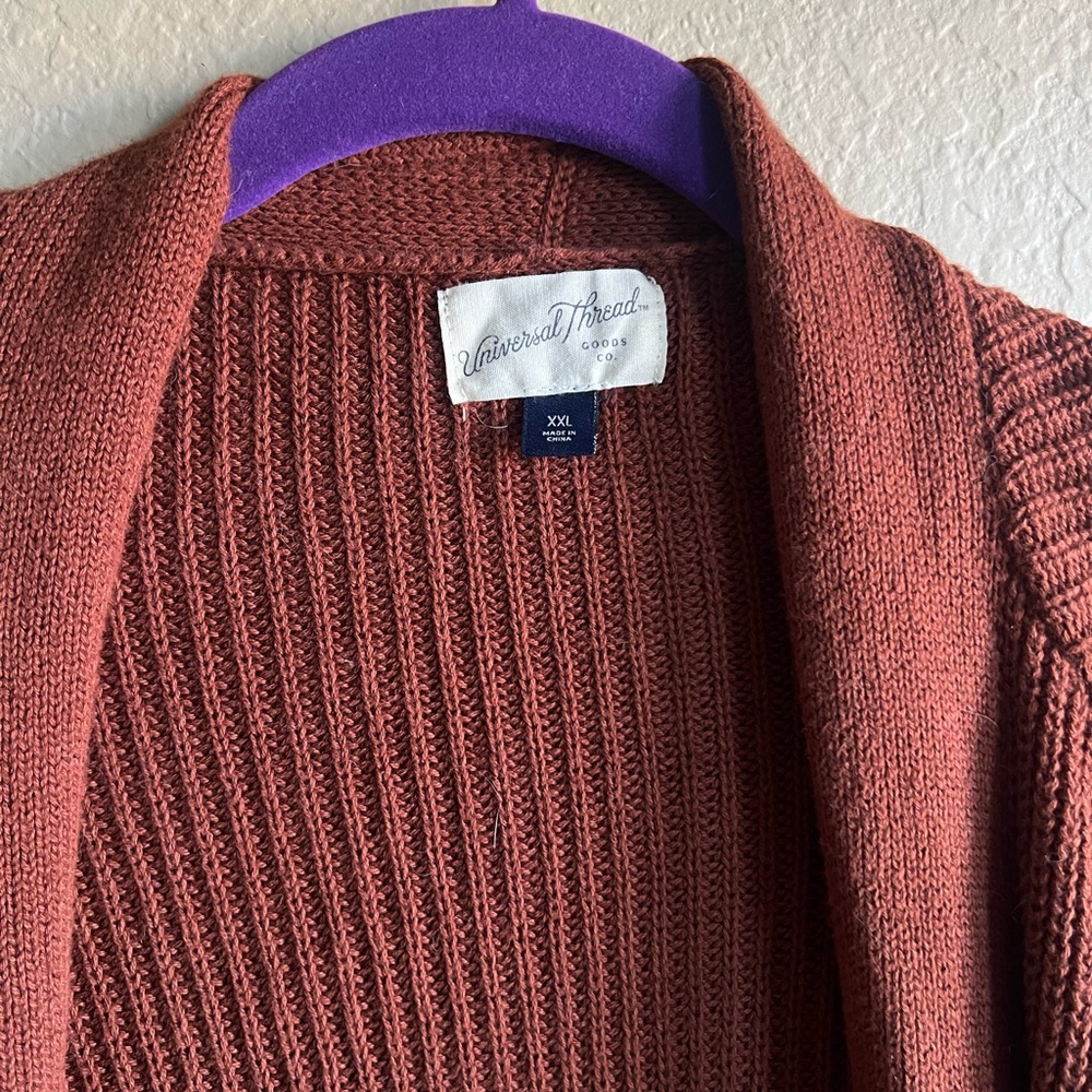 Universal Thread Oversized Rust Knit Cardigan - Picture 2 of 3